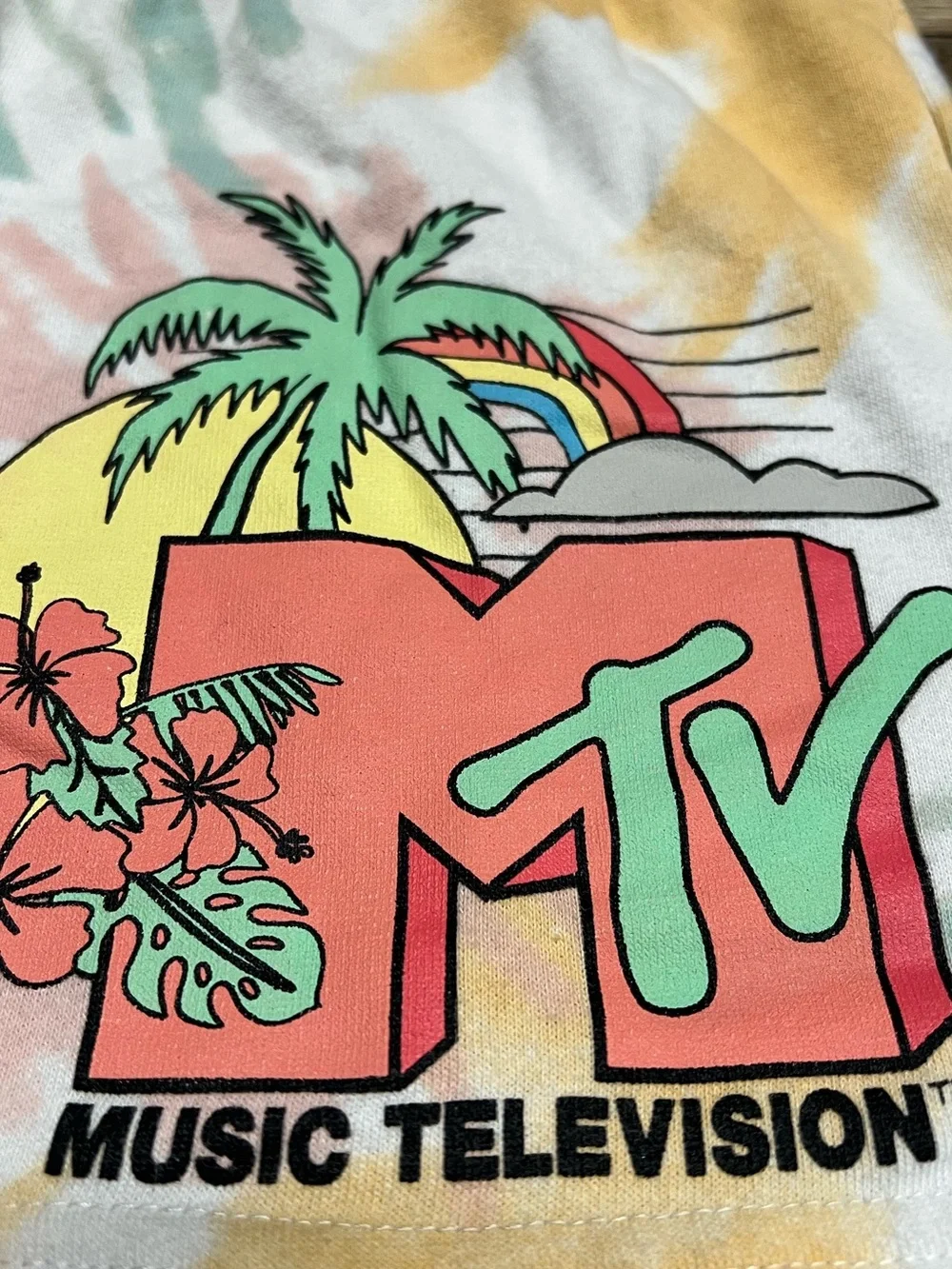 MTV Tie Dye Graphic Shorts Size Small